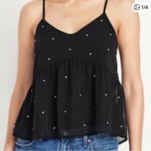Old Navy Black Camisole with Rhinestones